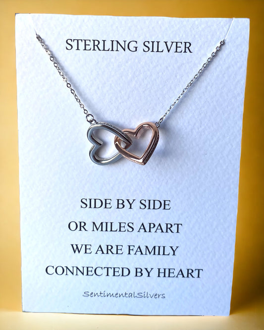 Sterling Silver Connected Love Hearts Necklace