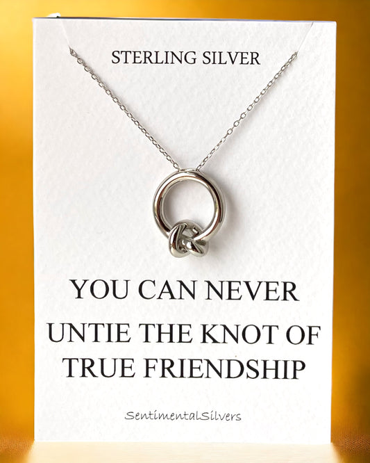 Sterling Silver Friendship Knot Necklace
