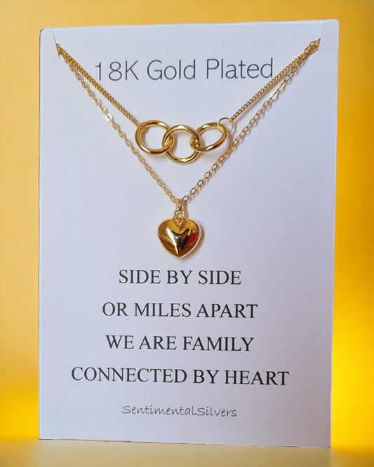 18K Gold Plating Rings and Heart Necklace